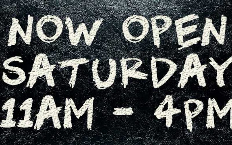 EAV – Now Open Saturdays